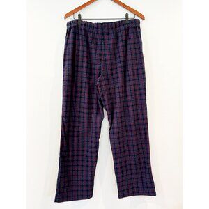 Ben Sherman Blue Red Plaid Flannel Pajama Pants Lounge Cozy Winter